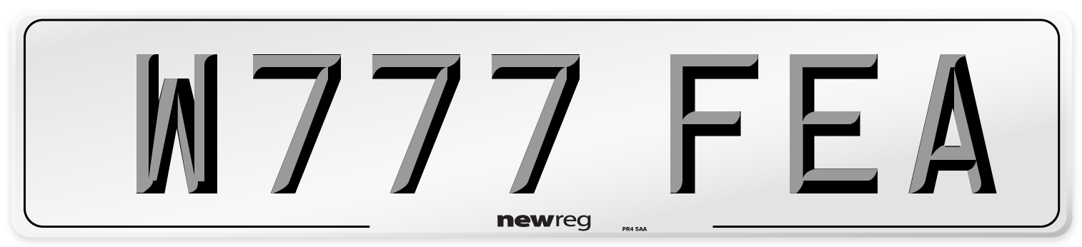 W777 FEA Number Plate from New Reg